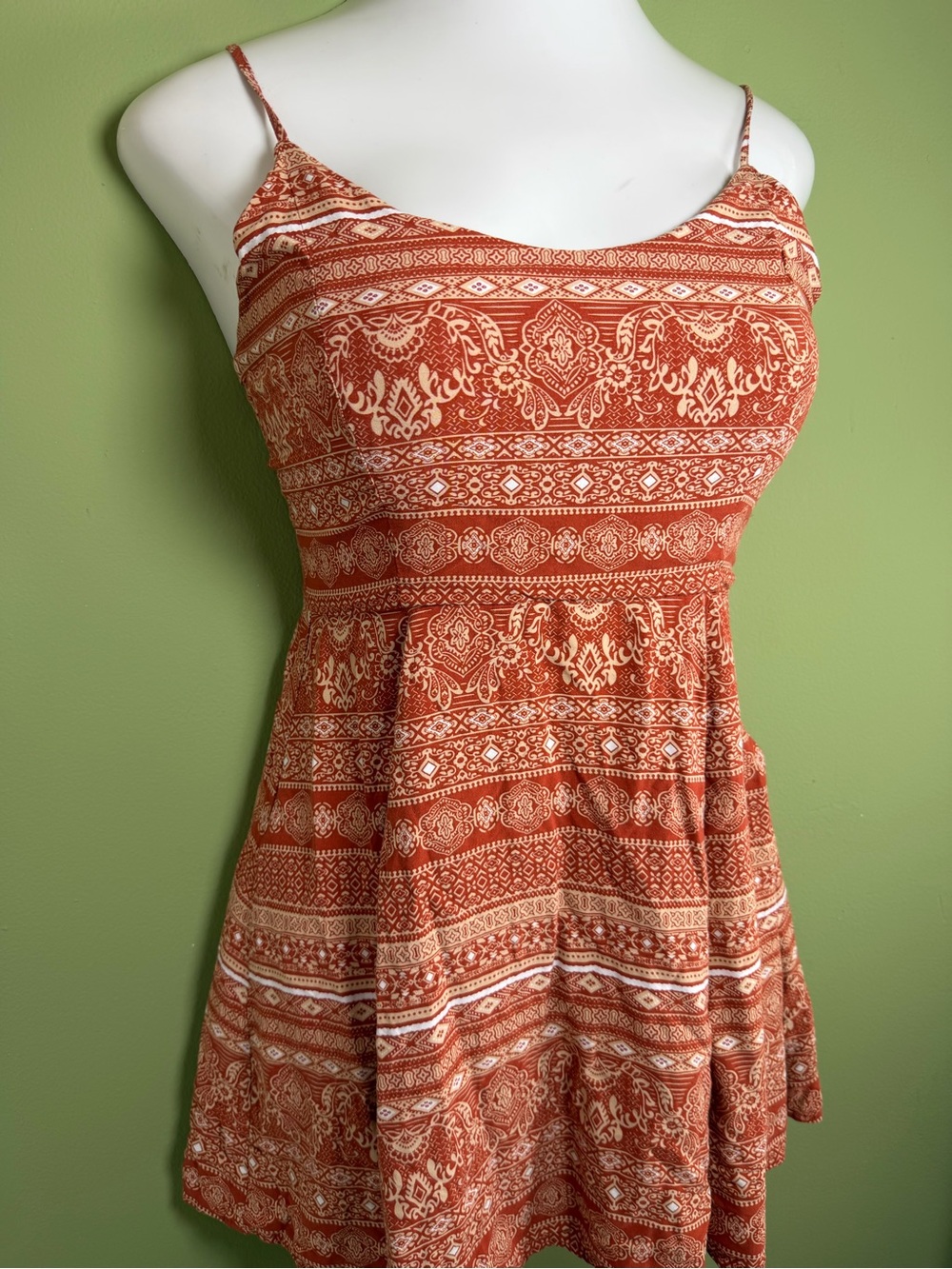 Forever 21 Rust-Pattern Spaghetti Strap Mini Dress - Picture 2 of 4